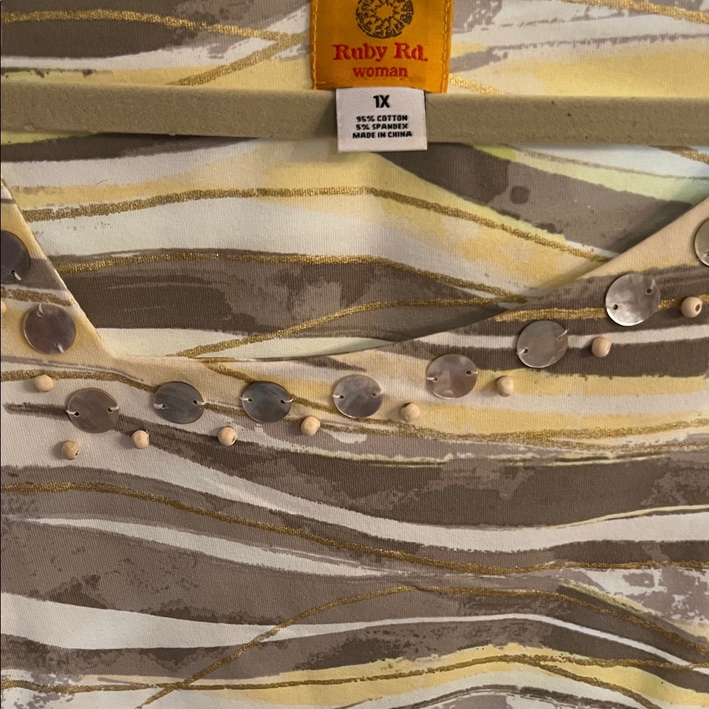 Ruby Rd. Multicolor Striped Blouse With Button De… - image 3